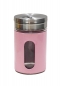 Mobile Preview: Gewürzglas 95ml mit Metallhülle rosa, mit Sichtfenster, solange Vorrat!